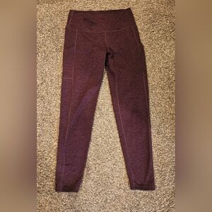 AERIE Chill Play Move Brushed Pocket Mid/High Rise Leggings Large Plum Heather